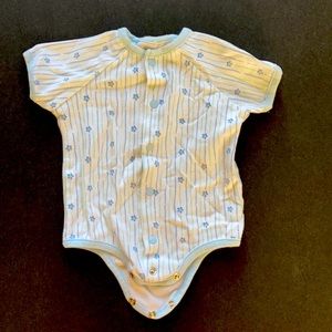 Bright Future Body Suit Stars & Stripes Blue & White Snap Closure 100% Cotton